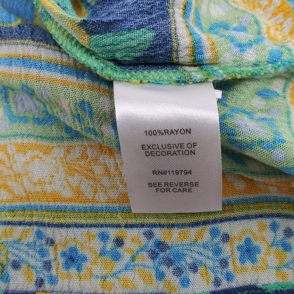 Farmers Market by oneworld Shirt Womens Size PS Floral Tassels Pullover Blouse - Picture 5 of 6